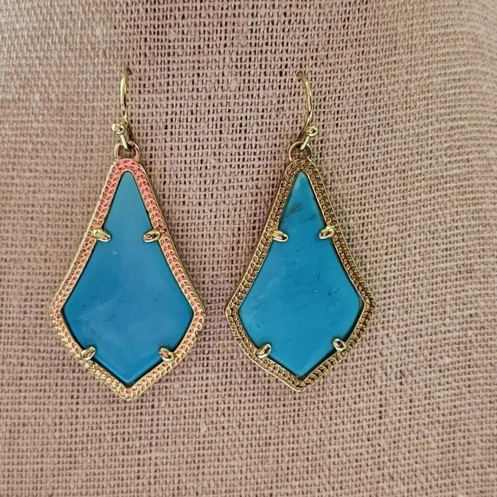 Kendra scott‎ Turquoise and Gold Alex Earrings